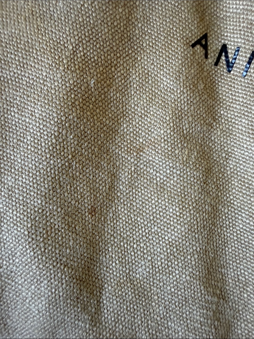 Anine Bing Natural Canvas Tote with Black Logo - Picture 4 of 10